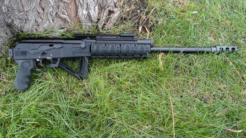 Safety, UTG Pro Quad Rail, JTE Muzzle Brake, Hogue Grip, MD Vplug